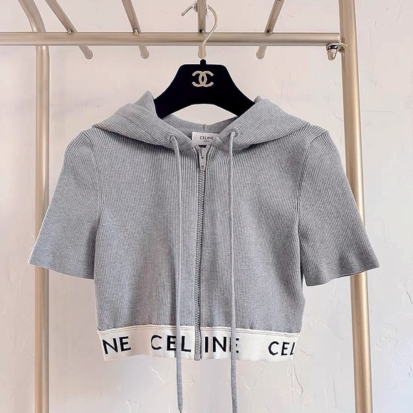🚩steal Authentic Celine Gray Crop Top Duo - Picture 2 of 6